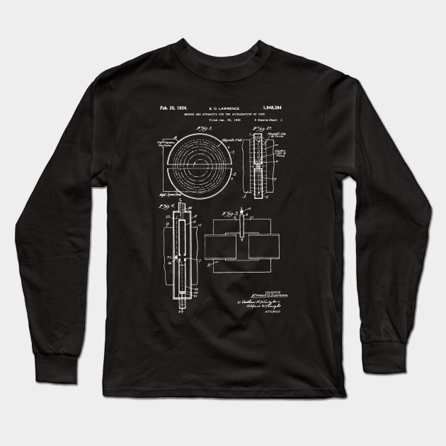 Particle accelerator patent 1934 cern nobel discovery quark nuclear Long Sleeve T-Shirt by Anodyle